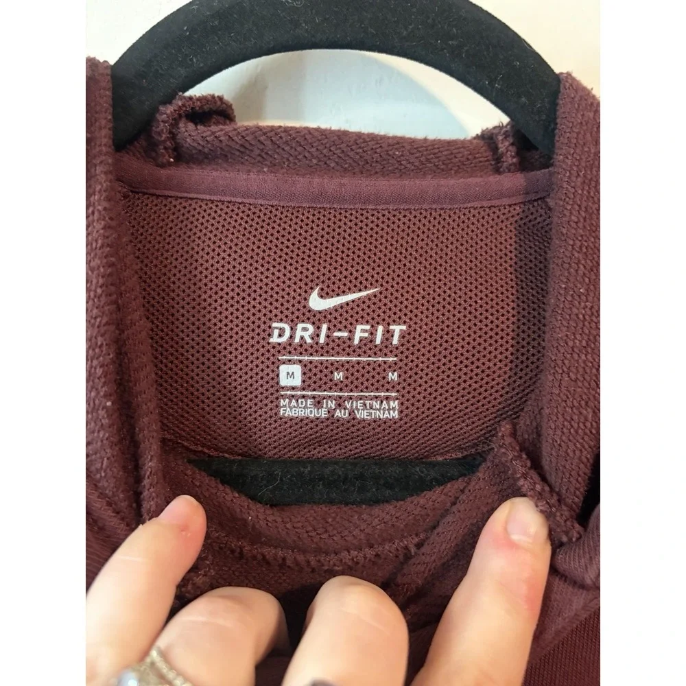 Nike Dri-FIT Just Do It Hoodie Burgundy Pullover Sweatshirt Women's M